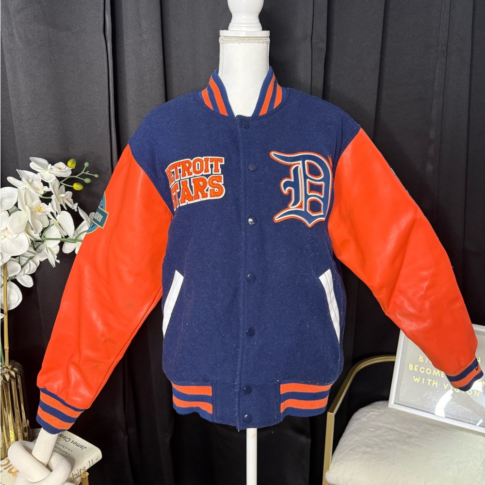 Detroit Stars Varsity Jacket - Blue and Orange